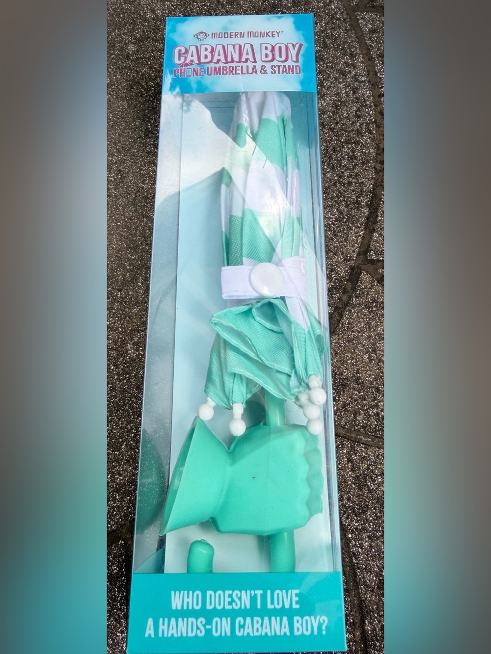 NIB~ Cabana Boy Phone Umbrella & Stand - Mint Green